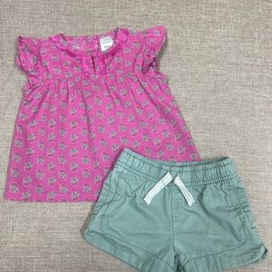 Pink Floral and Shorts